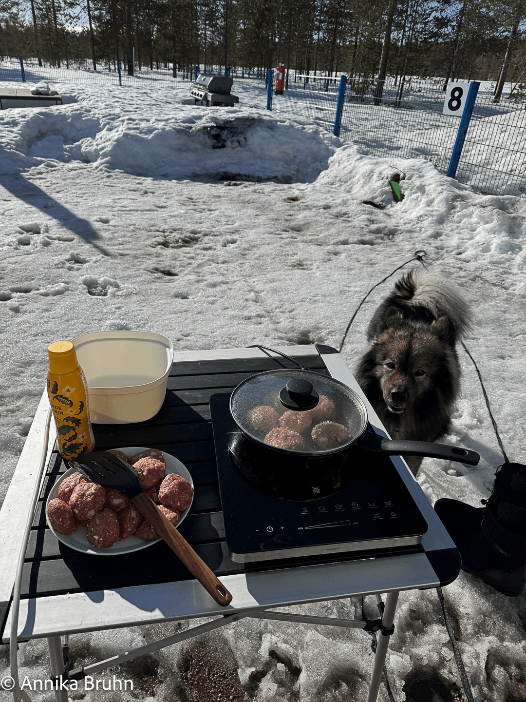 Frikadellen draußen braten